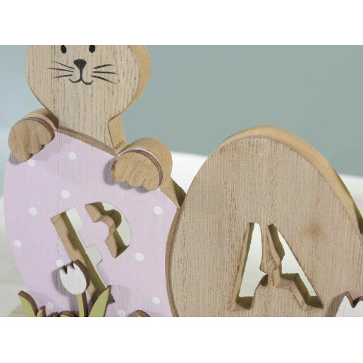 Decoratiune Paste din lemn multicolor 9x4x38 cm