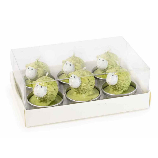 Set 6 lumanari Oite verzi Ø 4 cm x 4 H