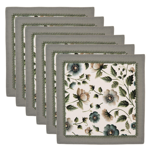 Set 6 servetele bumbac multicolor model Flori (6) 40x40 cm