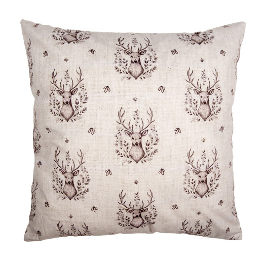 Perna Craciun Ren textil bej maro 45x45x4 cm