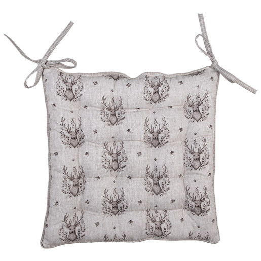 Set 2 perne scaun bumbac bej gri Ren 40x40x4 cm