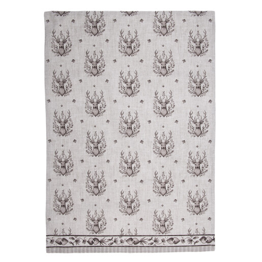 Set 3 prosoape bucatarie bumbac gri bej Ren 50x70 cm