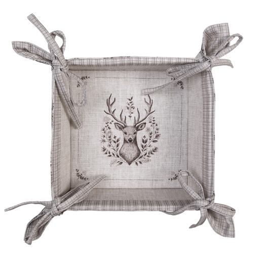 Cos paine bumbac gri bej Ren 35x35x8 cm