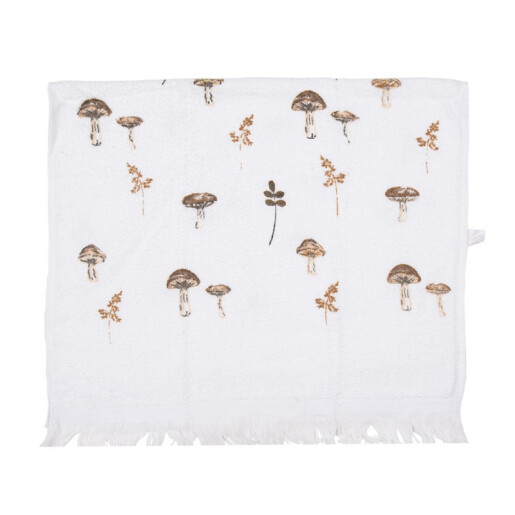 Prosop de maini si fata bumbac alb maro Ciupercute 40x66 cm