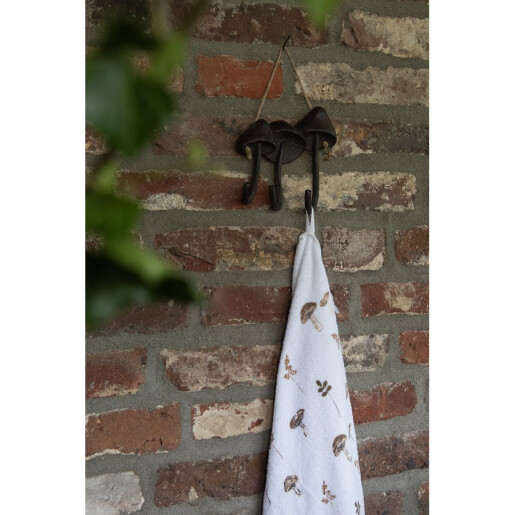 Prosop de maini si fata bumbac alb maro Ciupercute 40x66 cm
