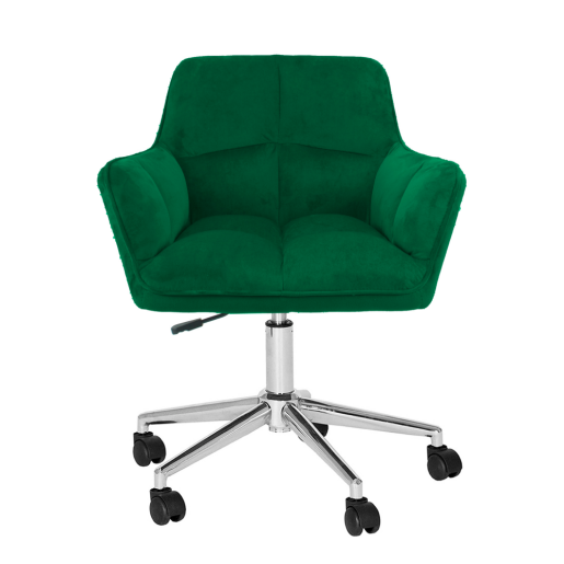 Scaun birou material catifea verde smarald crom Hagrid 63x63x77/86 cm