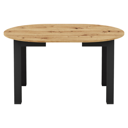 Masa dining extensibila DTD laminat negru stejar artisan Harry 103-142x102x76 cm