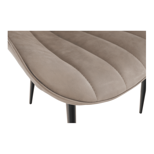 Scaun piele ecologica taupe metal negru Hazal 49x57x85 cm