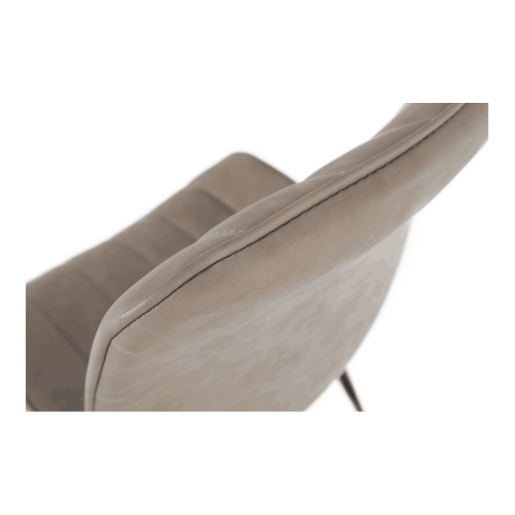 Scaun piele ecologica taupe metal negru Hazal 49x57x85 cm
