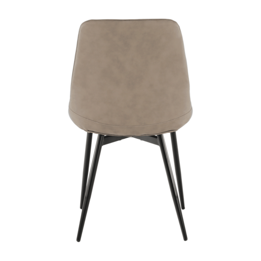 Scaun piele ecologica taupe metal negru Hazal 49x57x85 cm