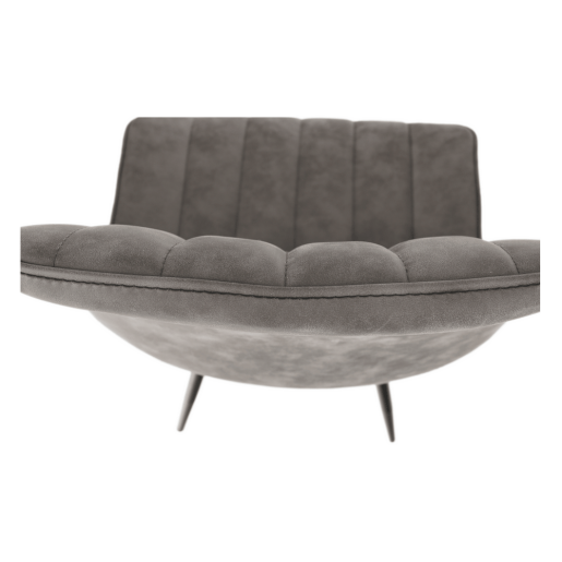 Scaun piele ecologica gri metal negru Hazal 49x57x85 cm