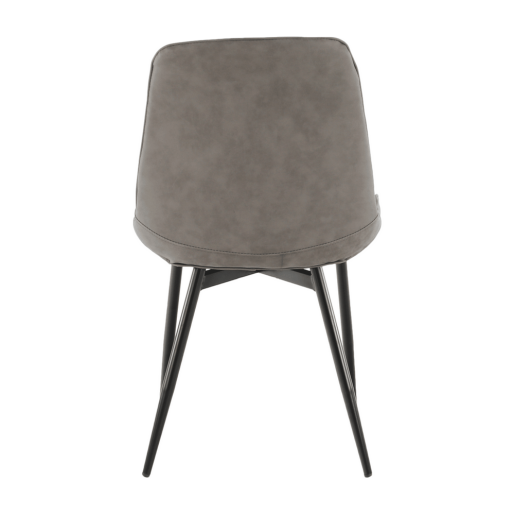 Scaun piele ecologica gri metal negru Hazal 49x57x85 cm