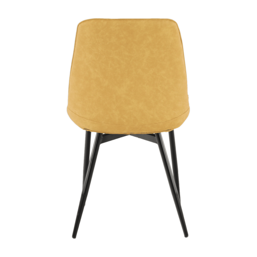 Scaun piele ecologica galbena metal negru Hazal 49x57x85 cm