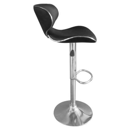 Scaun bar metal crom piele ecologica neagra Hedli 45x51x83-105 cm