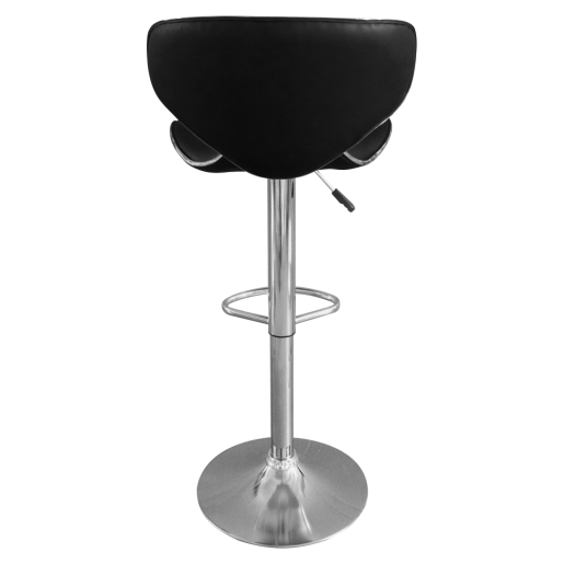 Scaun bar metal crom piele ecologica neagra Hedli 45x51x83-105 cm