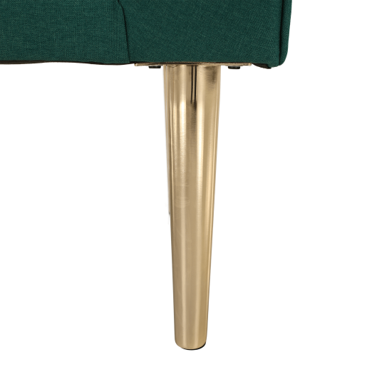 Banca cu tapiterie textil verde si picioare crom auriu HELNA 127x60x59 cm