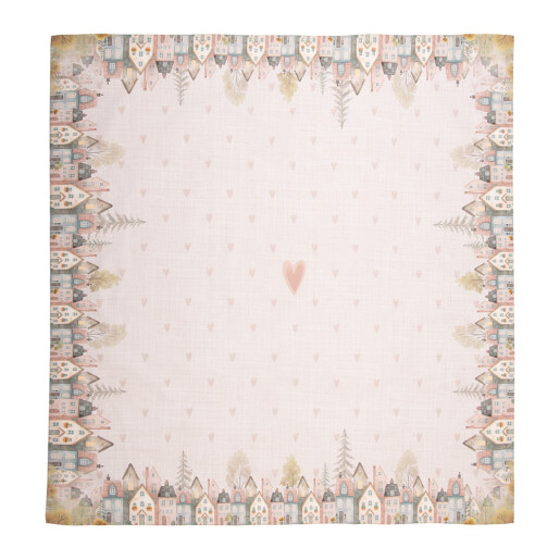 Fata masa bumbac multicolor Peisaj 100x100 cm