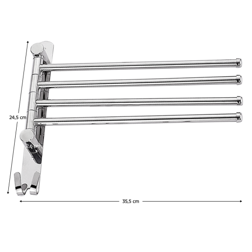 Suport prosoape otel argintiu Holder 35,5x2,6x24,5 cm