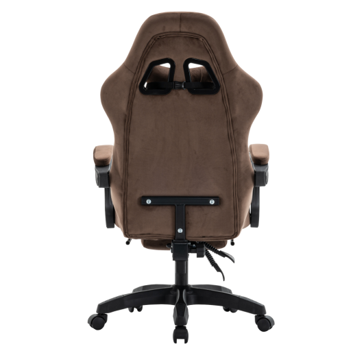 Scaun birou, gaming textil maro alb plastic negru Hospo 63x62x111-121 cm