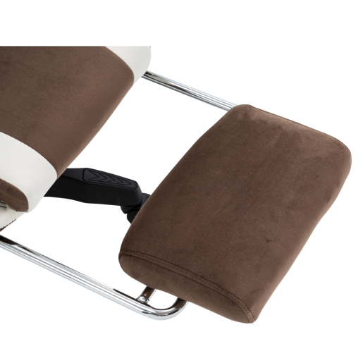 Scaun birou, gaming textil maro alb plastic negru Hospo 63x62x111-121 cm