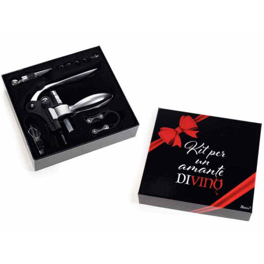 Set cadou, 4 ustensile pentru vin 22 x 20,5 x 6 H