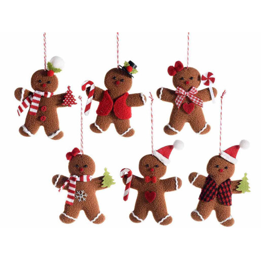 Set 6 ornamente Turta Dulce 8x11 cm