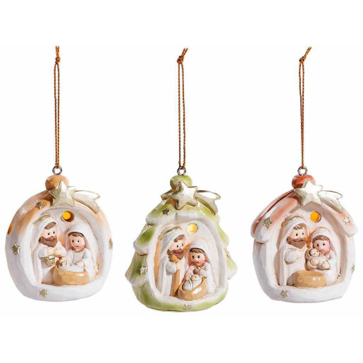 Figurine religioase polirasina multicolora cu led 3xcm 5,5 x 5 x 6 H