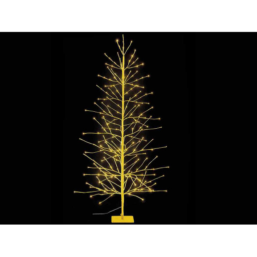 Copac decorativ galben cu 232 leduri si 107 ramuri, 180 cm