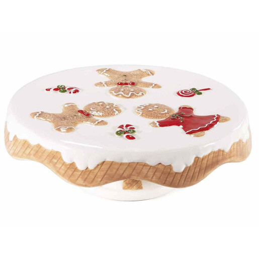 Platou Craciun ceramica multicolora 25x8.5 cm