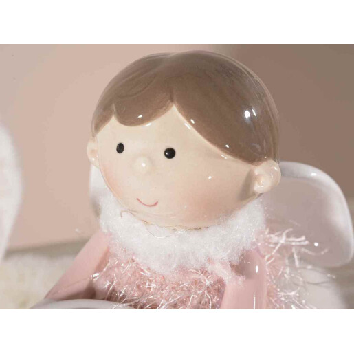 Set 2 figurine Inger cu suport lumanare 8.5x10.5x12 cm