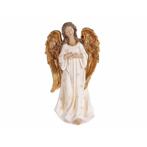 Figurina Inger polirasina alba aurie 17x12x30 cm