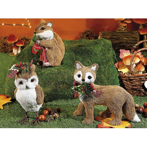 Set 3 figurine fibre naturale multicolore 27x11.5x25 cm