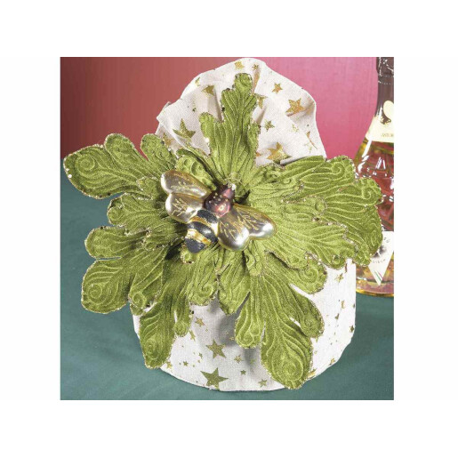 Set 4 ornamente brad Albinuta sticla multicolora 10.5x7.5 cm