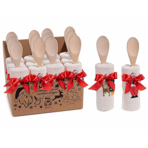 Set 2 prosoape bucatarie si 2 linguri Craciun CII 38 x 64 H, 28 H