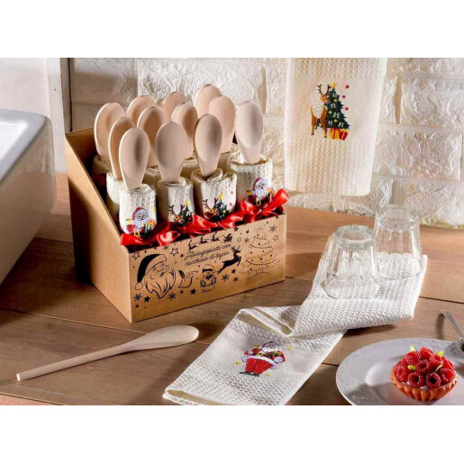 Set prosop bucatarie si lingura Craciun IVI 38 x 64 H, 28 H