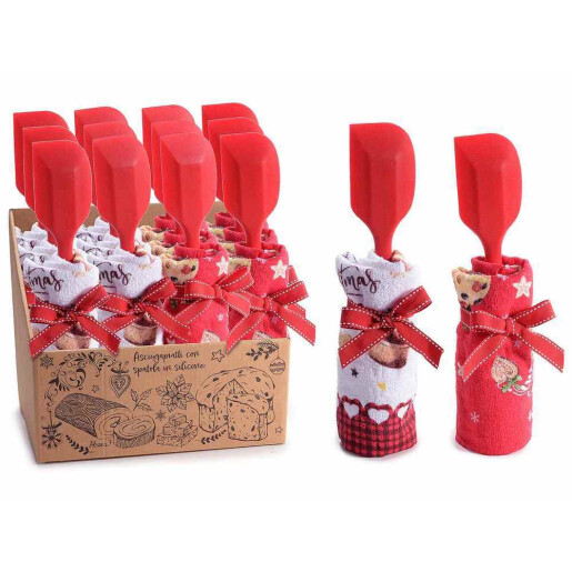 Set 2 prosoape bucatarie si 2 spatule Craciun II 38 x 64 H, 28 H