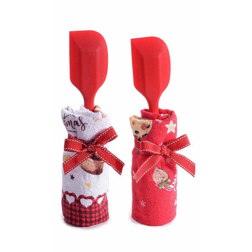 Set 2 prosoape bucatarie si 2 spatule Craciun II 38 x 64 H, 28 H