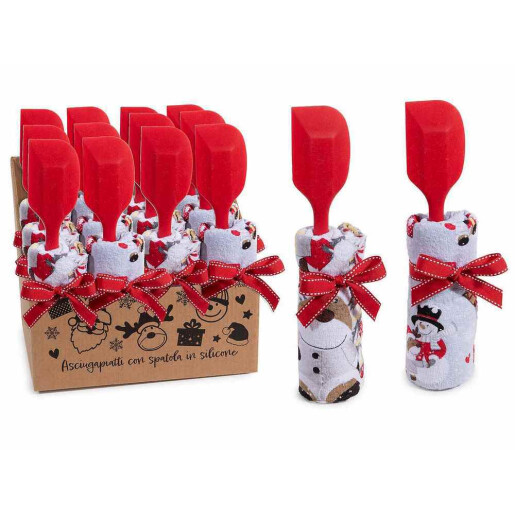 Set 2 prosoape bucatarie si 2 spatule Craciun 38 x 64 H, 28 H