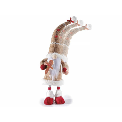 Set 2 figurine Mos Craciun textil multicolor 12x9x49 cm