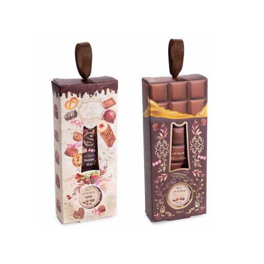 Set 2 x scrub, 2x  balsam buze cadou Craciun cm 7 x 3 x 19 H, 4x10 ml