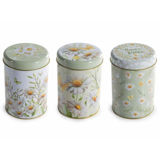 Set 3 borcane depozitare metal multicolor Musetel 3 x Ø 11 cm x 15,5 H
