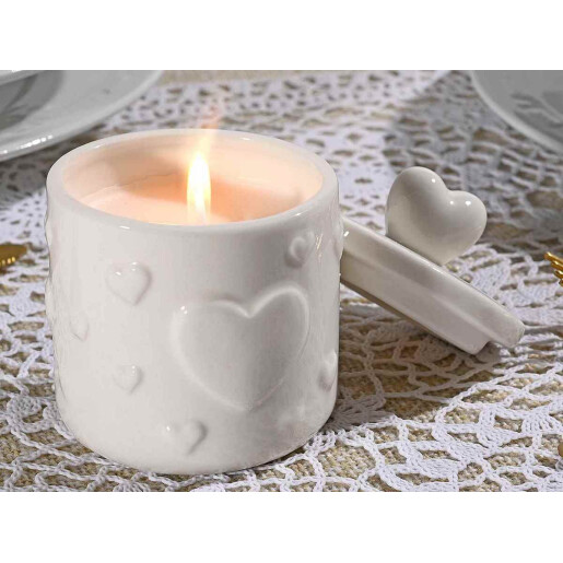 Candela parfumata, borcan portelan Ø 6,5 cm x 8,5 H