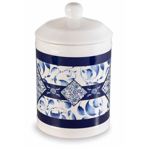 Set 2 borcane ceramica alba albastra 11.5x19 cm