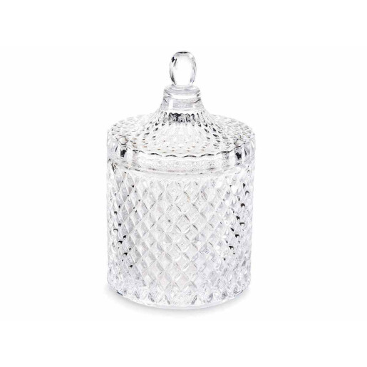 Borcan sticla transparenta 10.5x17 cm