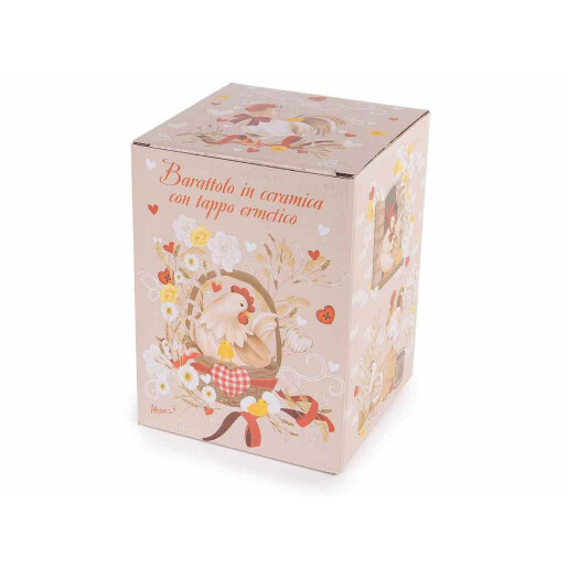 Set 4 borcane Gaina ceramica multicolora 14x10x16 cm