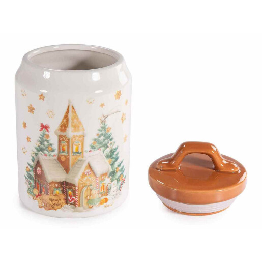 Set 2 borcane Craciun ceramica multicolora Ø 10 cm x 17 H Set 2 borcane Craciun ceramica multicolora Ø 10 cm x 17 H