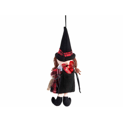 Set 3 figurine Halloween Vrajitoare Befana cu saculet textil multicolor 10x7x31H