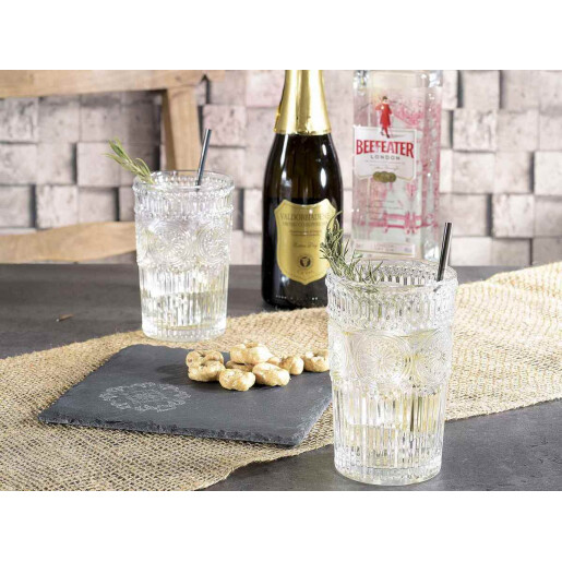 Set 6 pahare sticla Ø 7,5 cm x 12,5 H, 350 ml