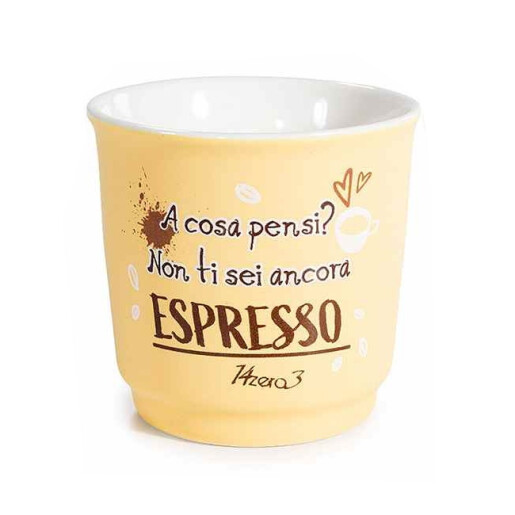 Set 4 pahare portelan multicolor pentru cafea Coffee Ø 6 cm x 6 H, 90 ml