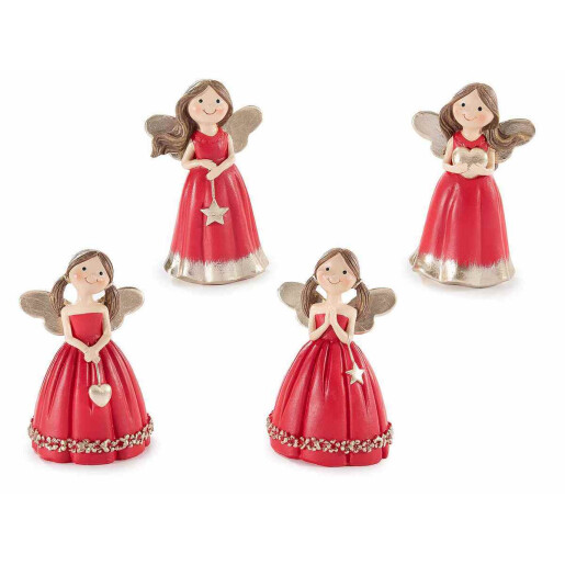Set 4 figurine Ingeri polirasina multicolora cm 6 x 5,5 x 9,5 H